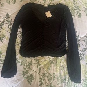 Intimately Free People, sheer black long sleeved top, NWT, M